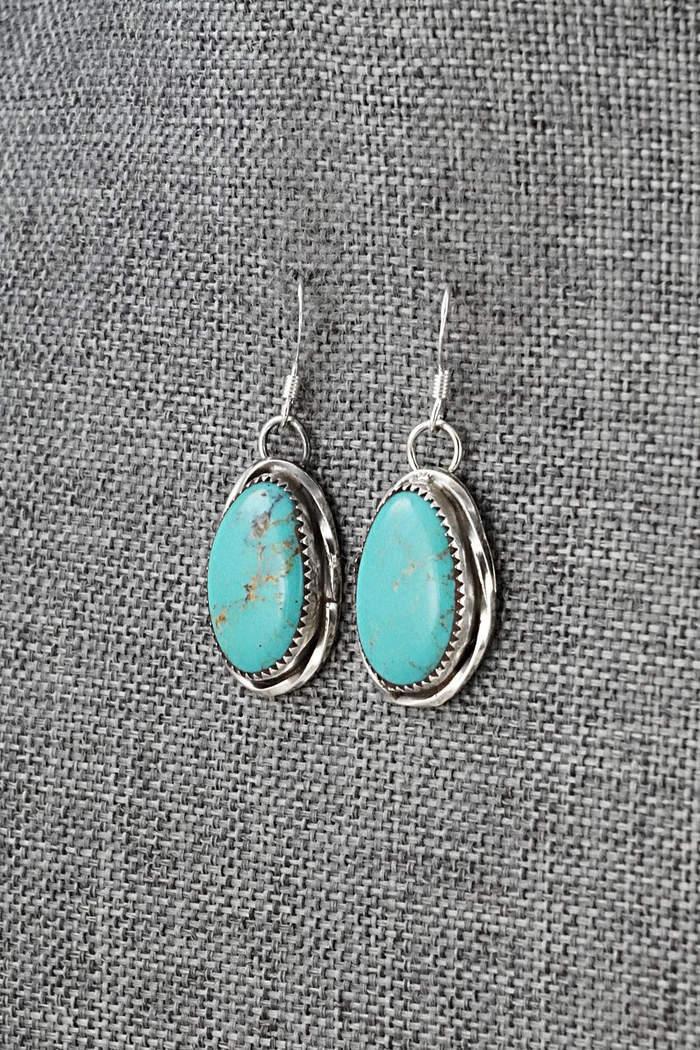Turquoise & Sterling Silver Earrings - Ernest Hawthorne