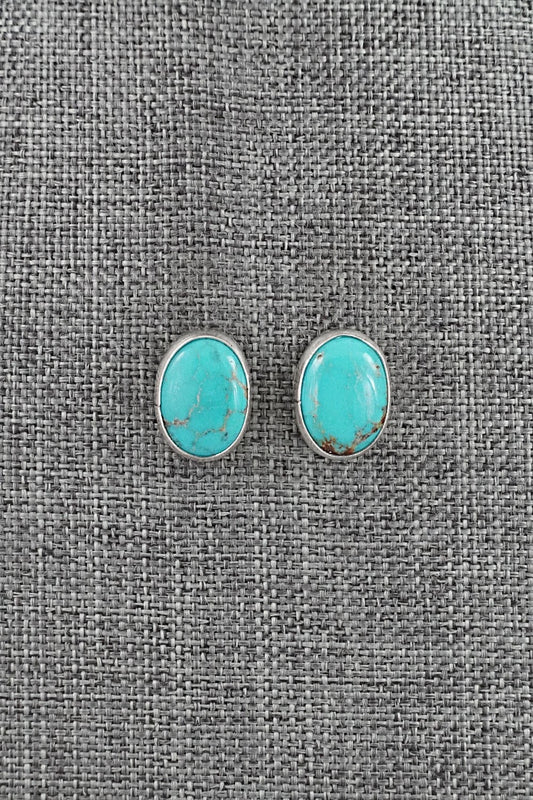 Turquoise & Sterling Silver Earrings - Rosemary Saunders