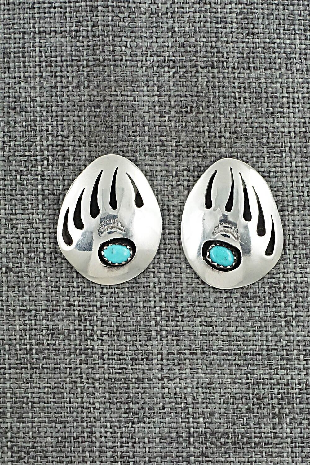 Turquoise & Sterling Silver Earrings - Ervin Begay