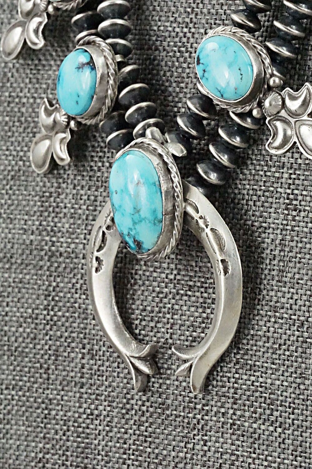 Turquoise & Sterling Silver Squash Blossom Set - Adrienne Gordon