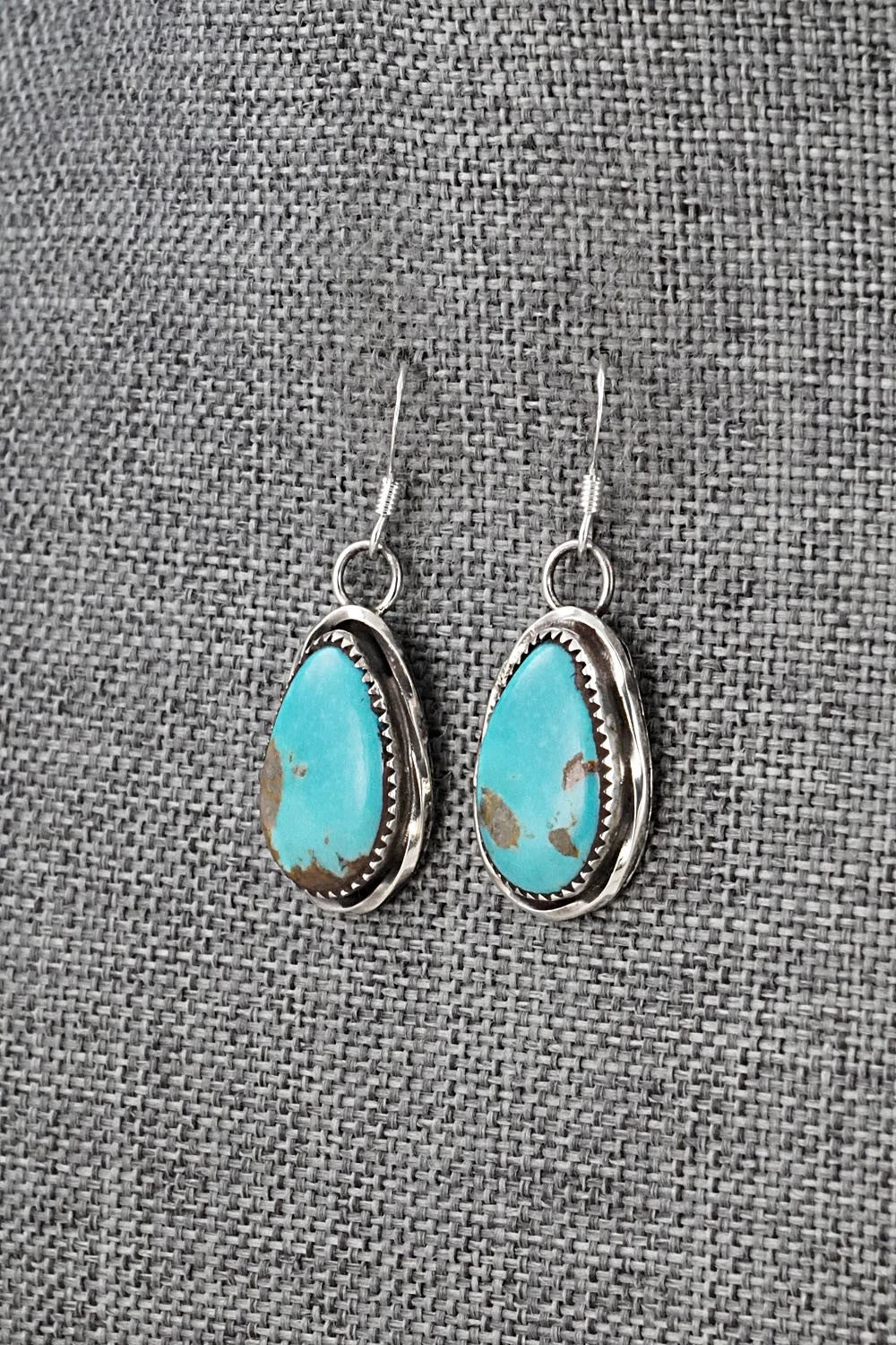 Turquoise & Sterling Silver Earrings - Ernest Hawthorne
