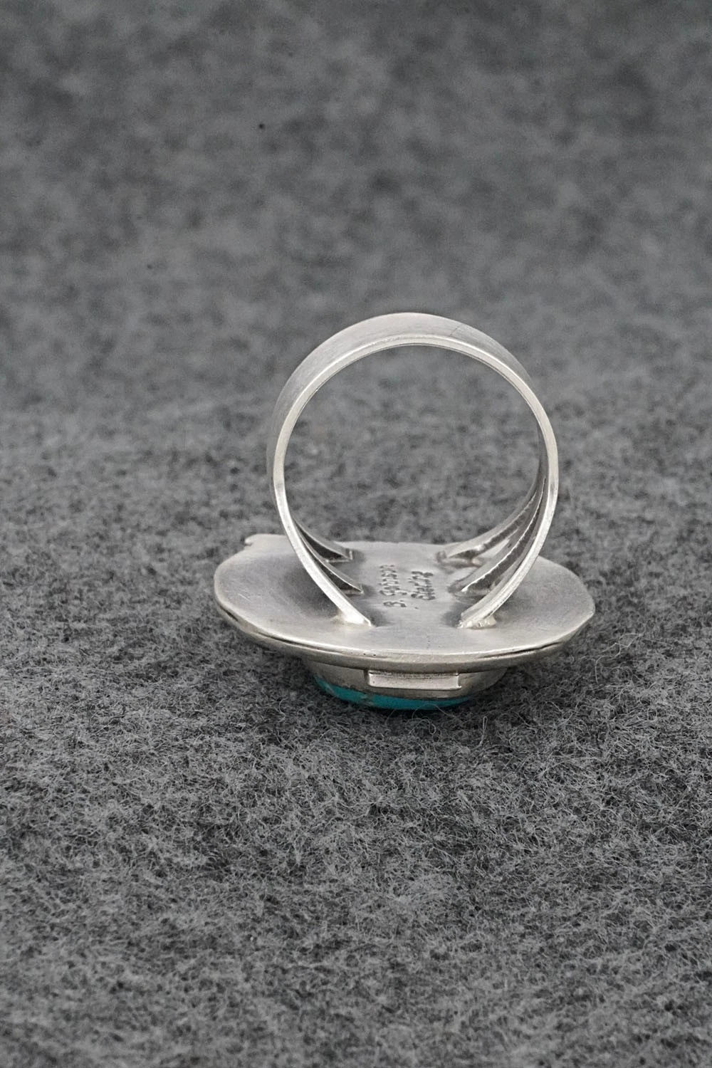 Turquoise & Sterling Silver Ring - Bobby Johnson - Size 7.5