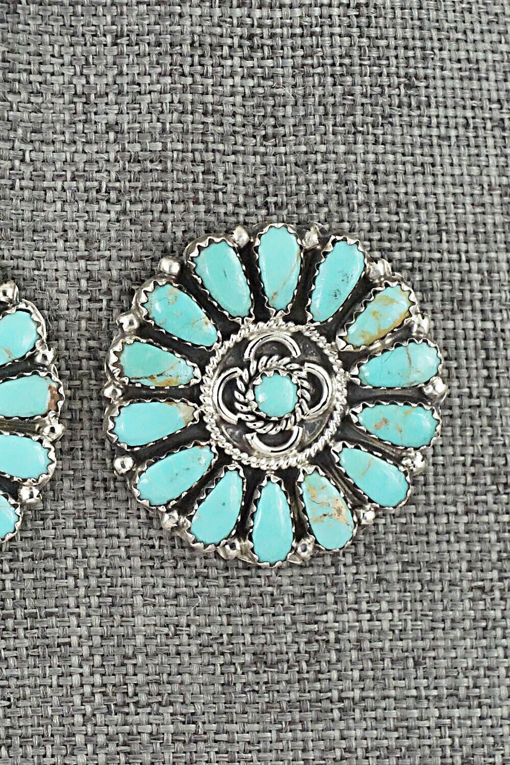 Turquoise and Sterling Silver Earrings - Zeita Begay