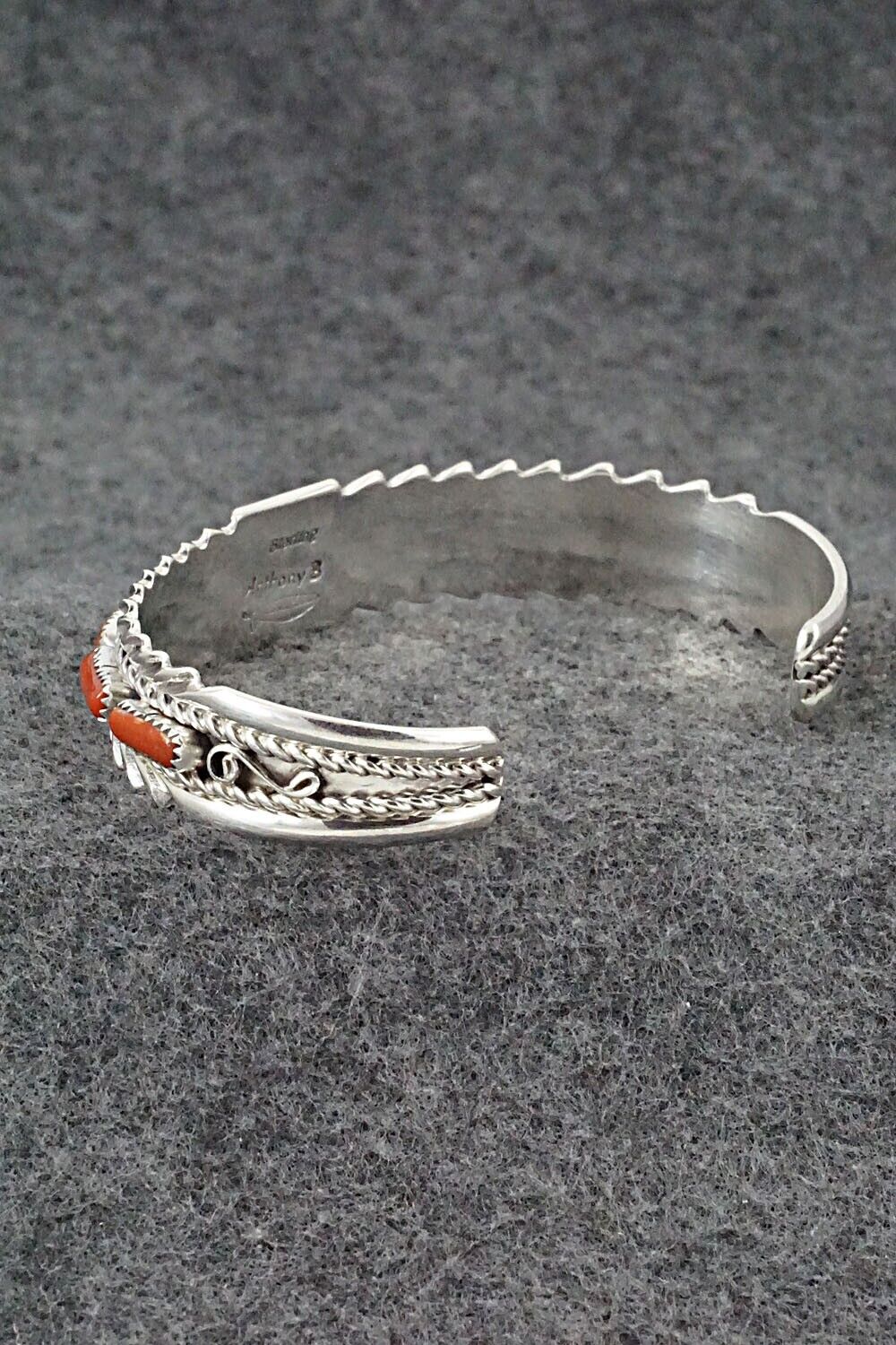 Coral & Sterling Silver Bracelet - Anthony Brown