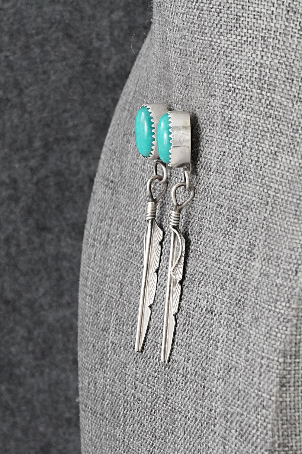 Turquoise & Sterling Silver Earrings - Chris Charley