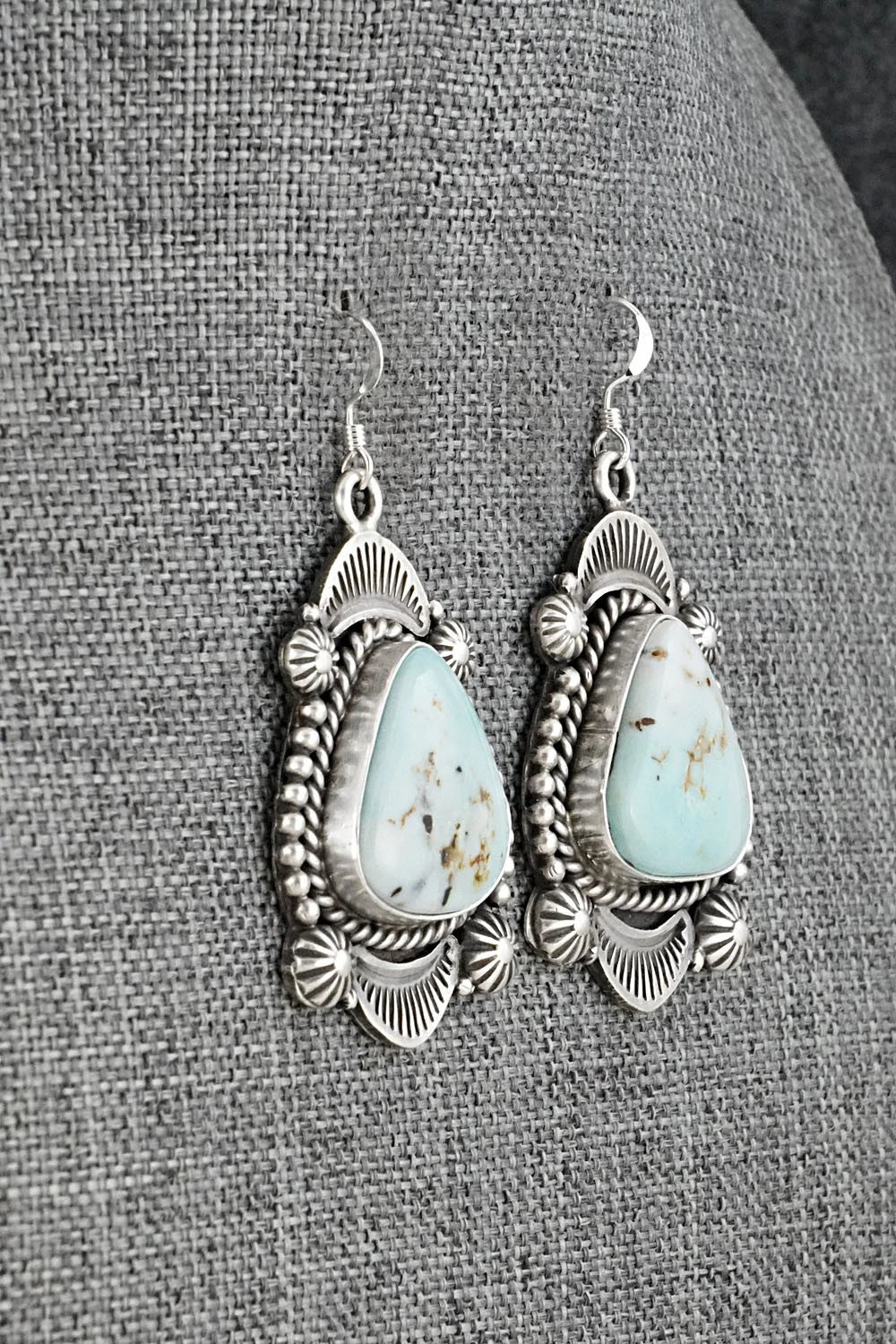 Turquoise & Sterling Silver Necklace and Earrings Set - Rosita Calladitto