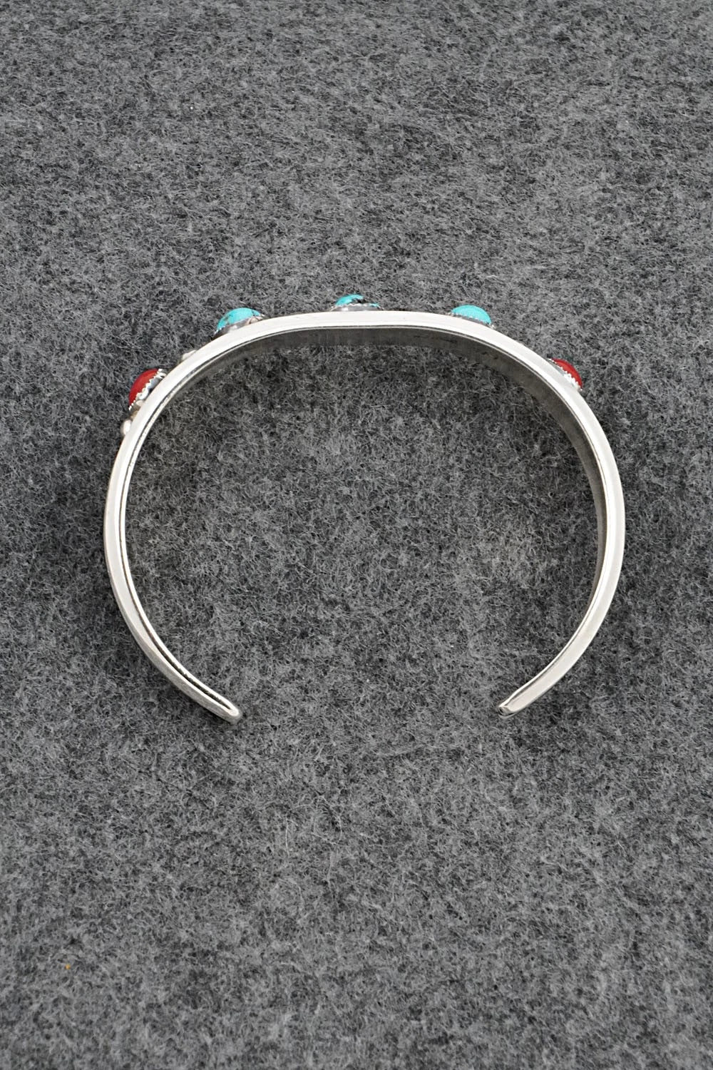 Turquoise, Coral & Sterling Silver Bracelet - Paul Largo