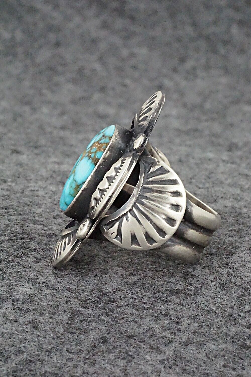 Turquoise & Sterling Silver Ring - Gilbert Tom - Size 8