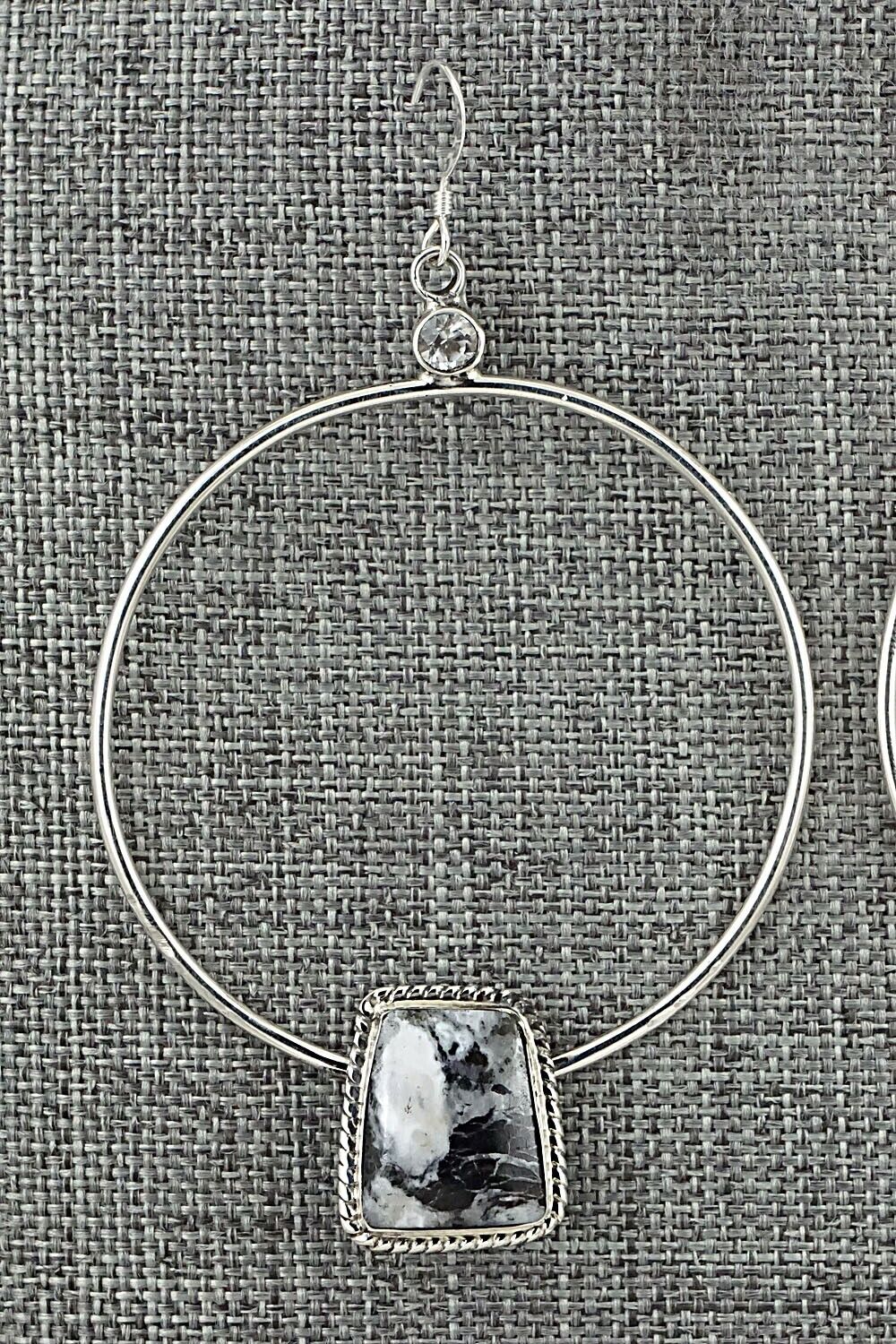 White Buffalo & Sterling Silver Earrings - Lucinda Sardo