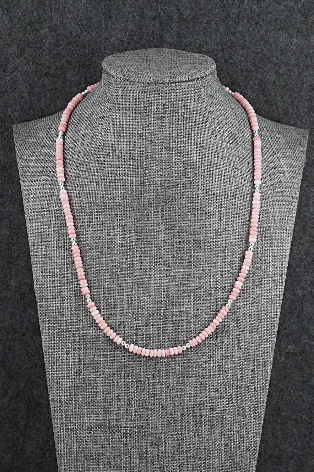 Pink Conch & Sterling Silver Necklace 18" - Doreen Jake
