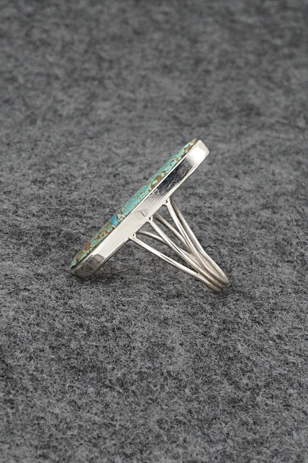 Turquoise & Sterling Silver Ring - Harold Smith - Size 8.5