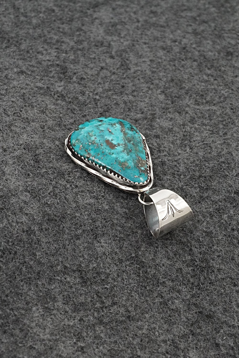 Turquoise & Sterling Silver Pendant - Ernest Hawthorne