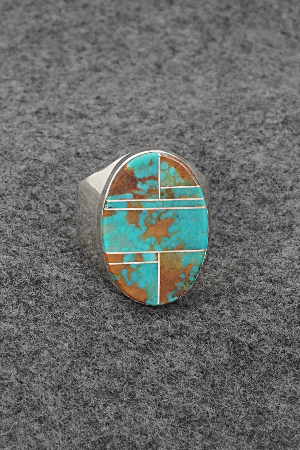 Turquoise & Sterling Silver Ring - Wilbert Gray - Size 10.5