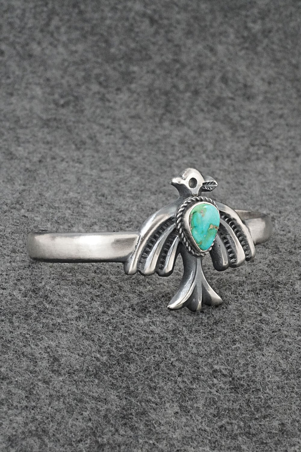 Turquoise & Sterling Silver Bracelet - Harrison Bitsue