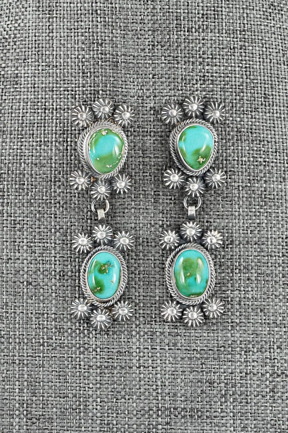 Turquoise & Sterling Silver Squash Blossom Set - Mark Yazzie
