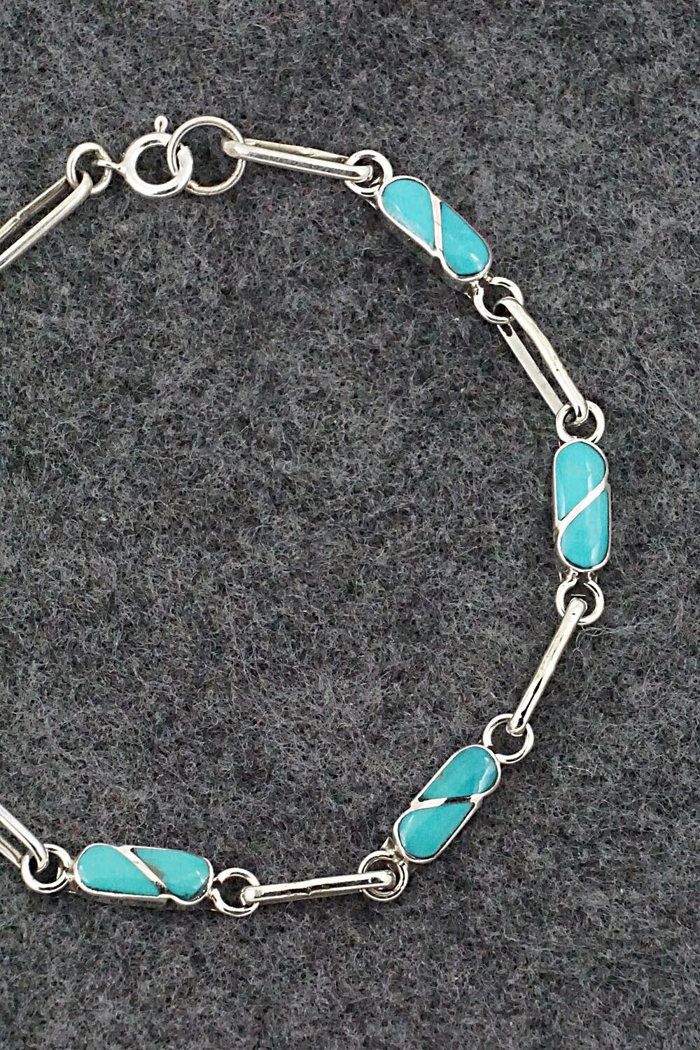 Turquoise & Sterling Silver Link Bracelet - Gina Dosedo