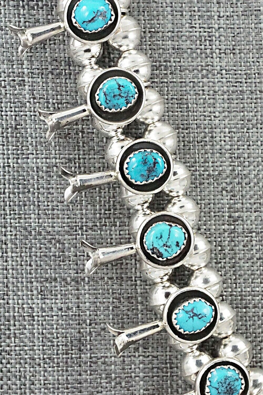 Turquoise & Sterling Silver Squash Blossom Set - Phil Garcia