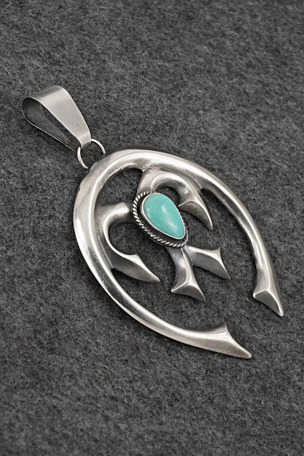 Turquoise & Sterling Silver Pendant - Eugene Gruber