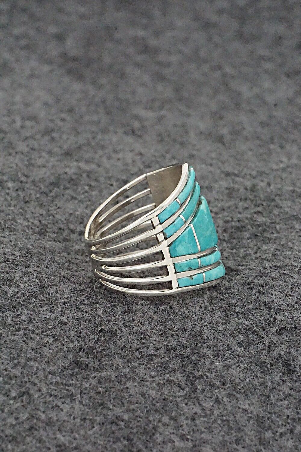 Turquoise & Sterling Silver Ring - Andrew Enrico - Size 8.5