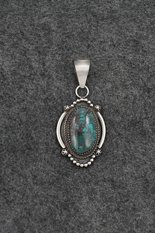 Turquoise and Sterling Silver Pendant - Leslie Nez