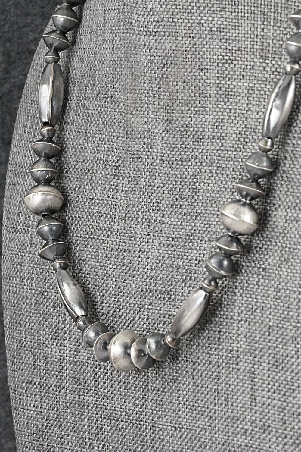 Sterling Silver Navajo Pearl Necklace 28" - Vintage