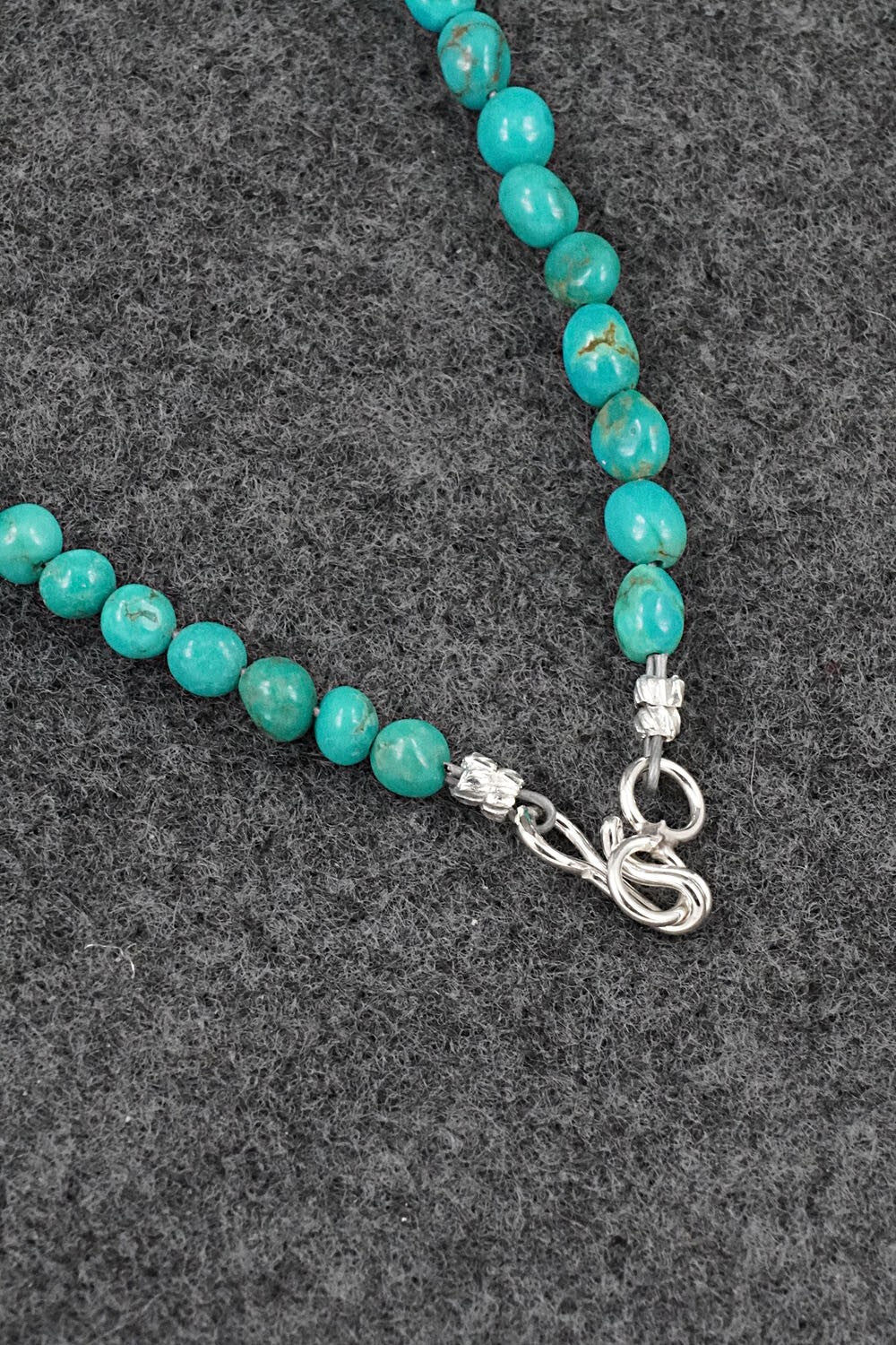 Turquoise & Sterling Silver Necklace 16" - Helen Tsosie