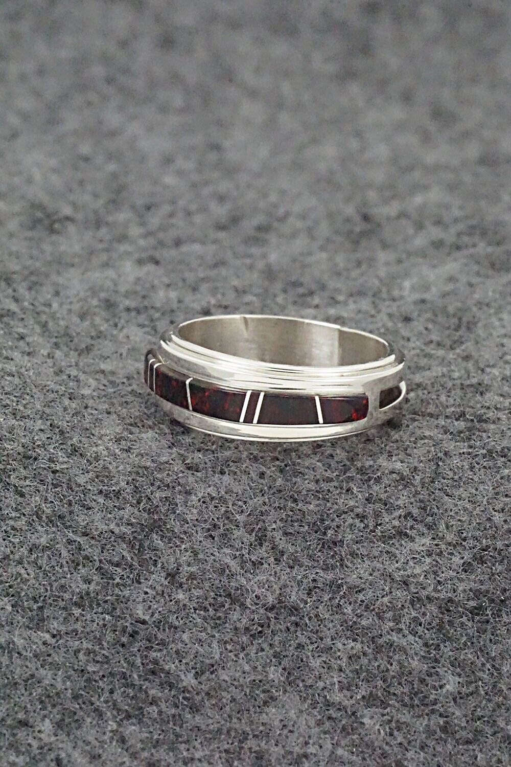 Onyx & Sterling Silver Inlay Ring - Wilbert Muskett Jr. - Size 7