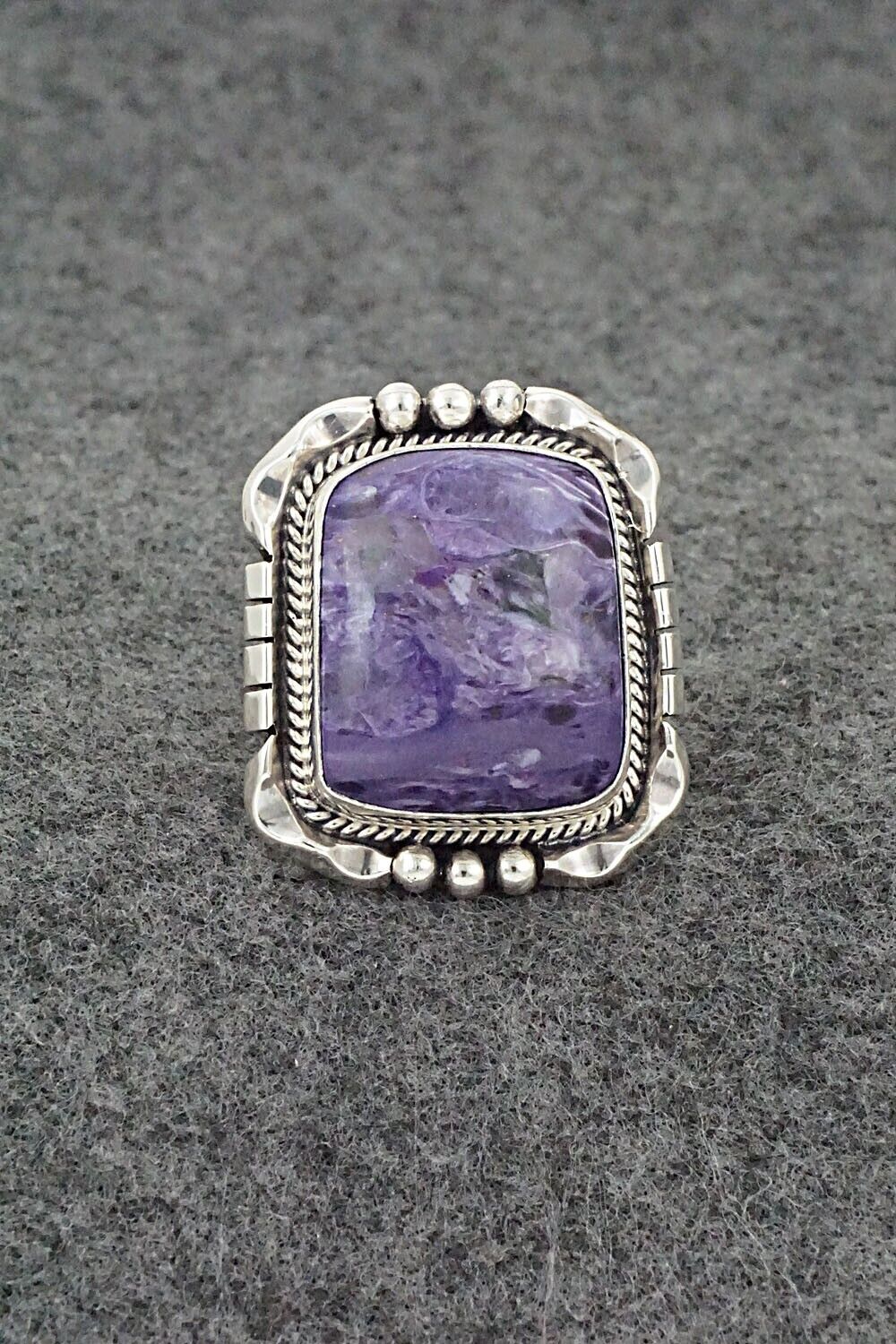 Charoite & Sterling Silver Ring - Samuel Yellowhair - Size 8.5