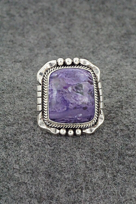 Charoite & Sterling Silver Ring - Samuel Yellowhair - Size 8.5
