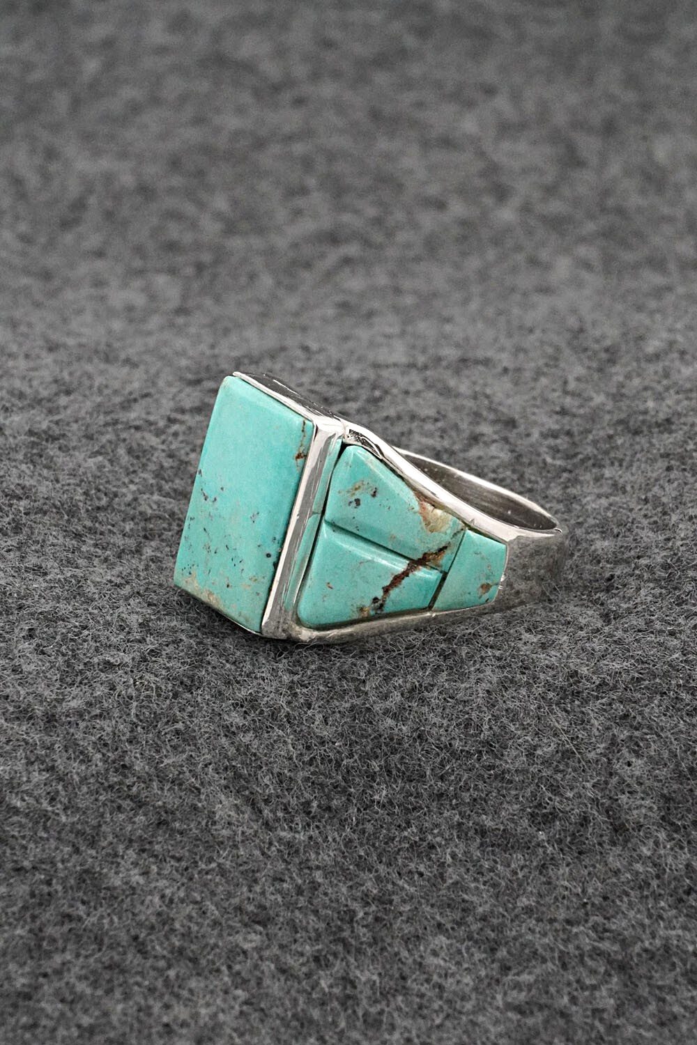 Turquoise & Sterling Silver Ring - Bevis Tsadiasi - Size 12