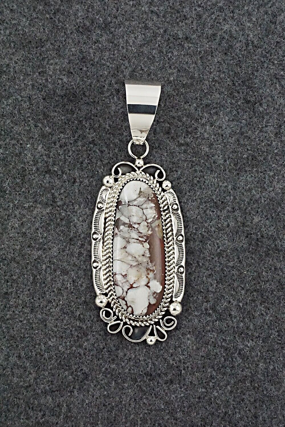 Wild Horse and Sterling Silver Pendant - Leslie Nez