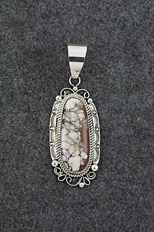Wild Horse and Sterling Silver Pendant - Leslie Nez