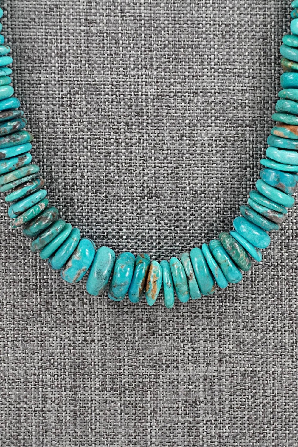 Turquoise & Sterling Silver Necklace 22" - Doreen Jake