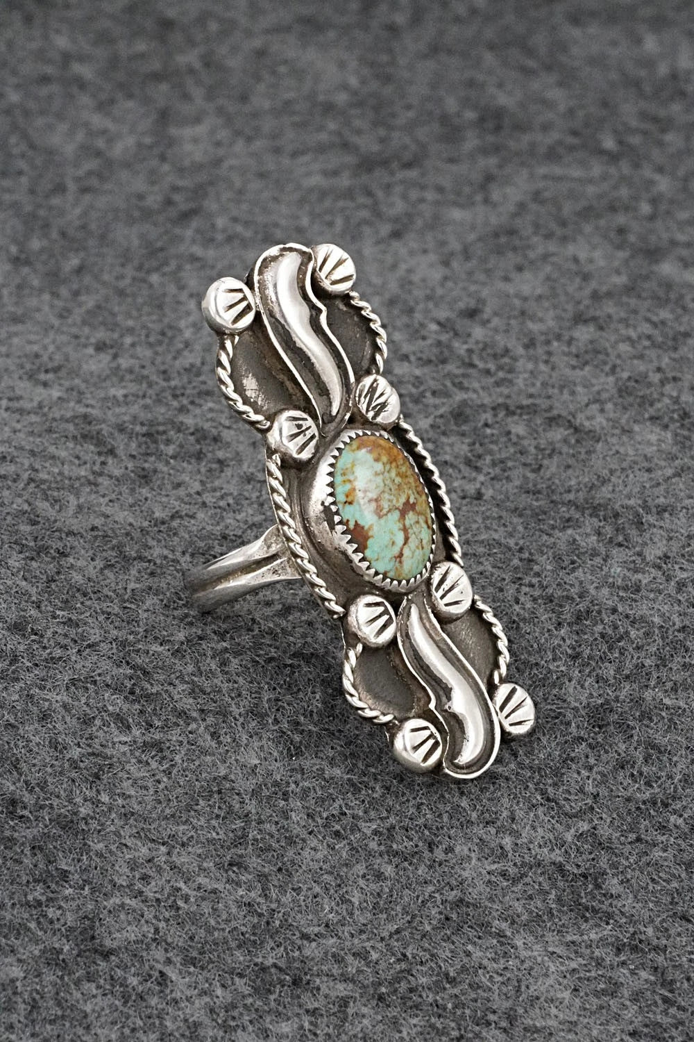 Turquoise & Sterling Silver Ring - Priscilla Reeder - Size 8.5