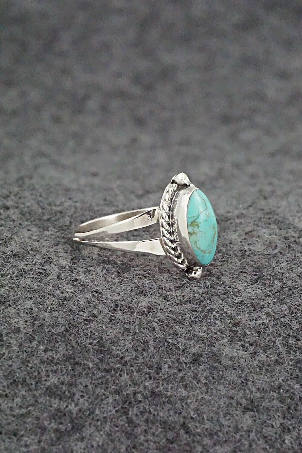 Turquoise & Sterling Silver Ring - Alice Rose Saunders - Size 6.75