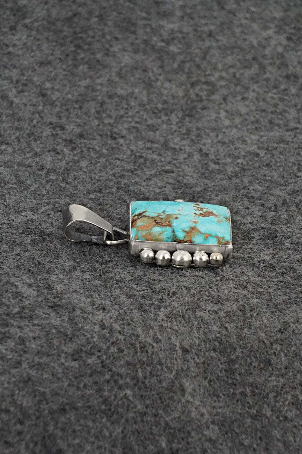 Turquoise & Sterling Silver Pendant - Eugene Gruber
