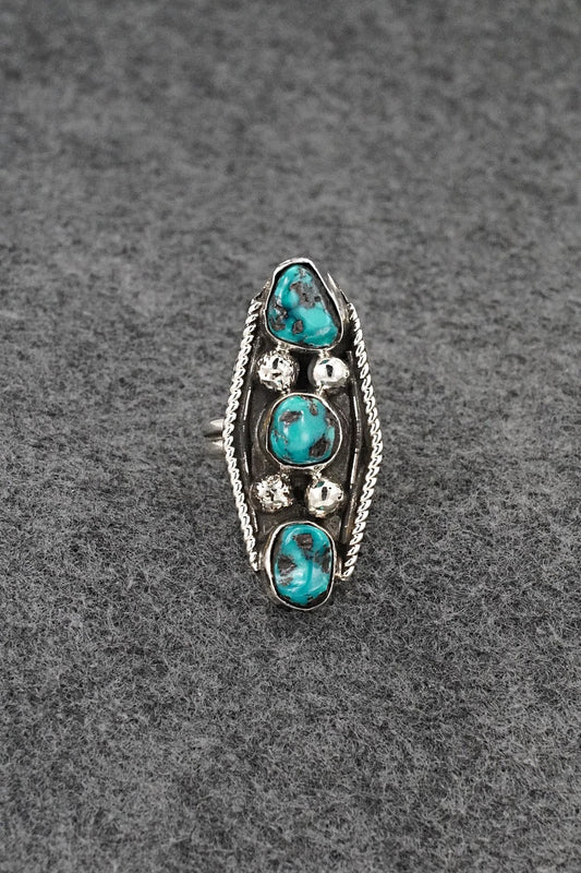 Turquoise & Sterling Silver Ring - Priscilla Reeder - Size 7