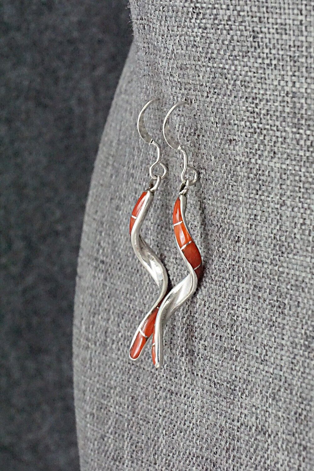 Coral & Sterling Silver Earrings - Ira Johnson