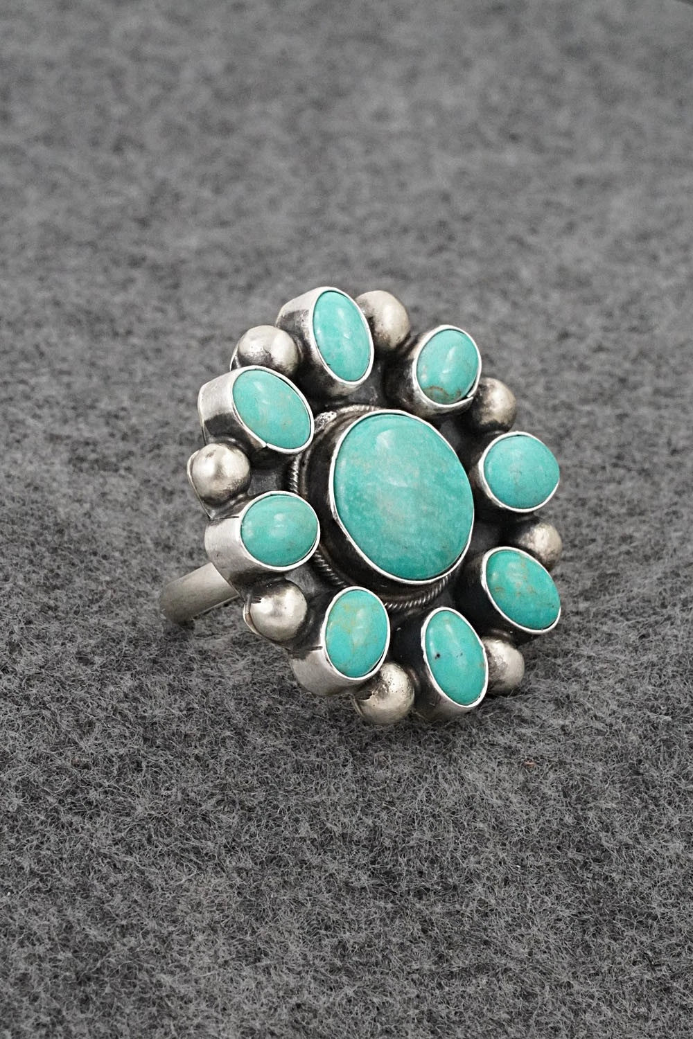 Turquoise & Sterling Silver Ring - Kathleen Livingston - Size Adjustable