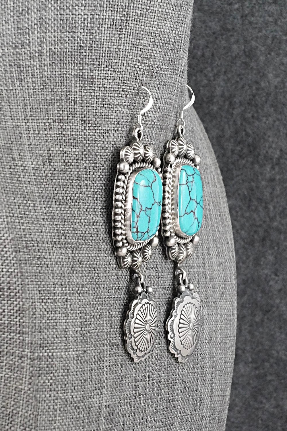 Turquoise & Sterling Silver Earrings - Michael Calladitto