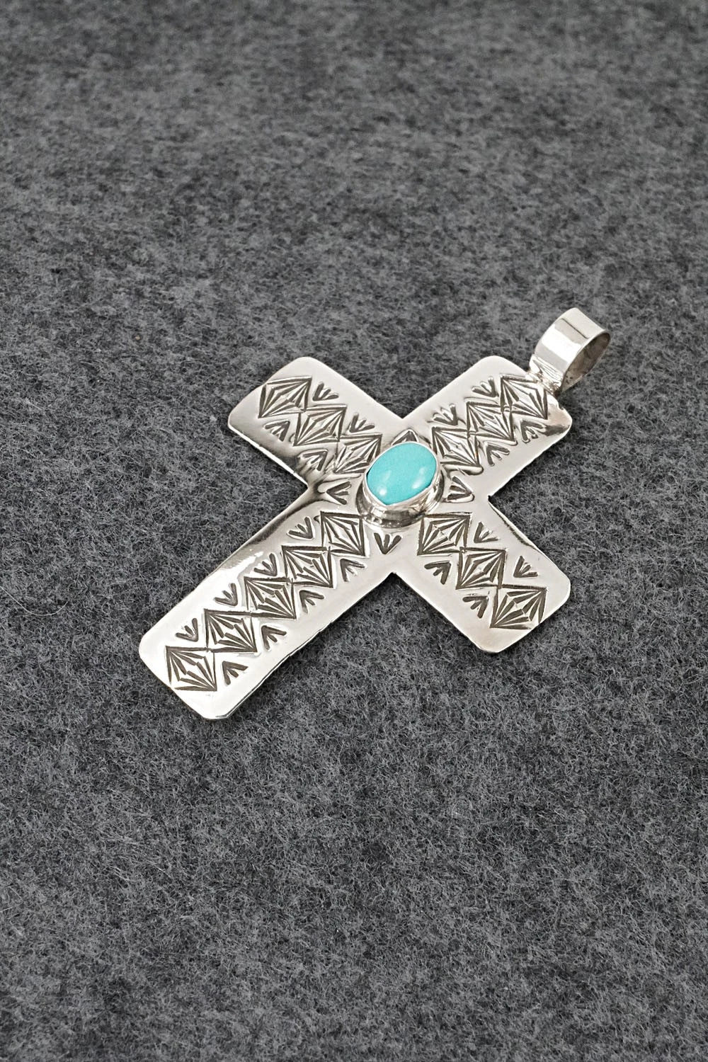 Turquoise & Sterling Silver Pendant - Arnold Blackgoat