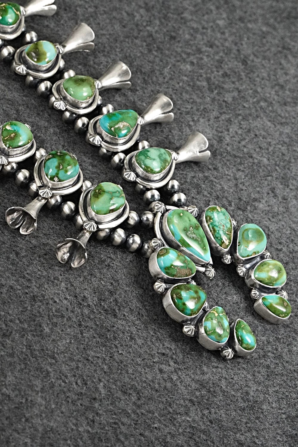 Turquoise & Sterling Silver Squash Blossom Set - Darrin Livingston