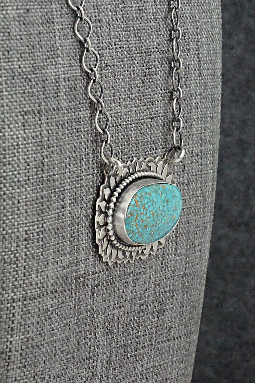 Turquoise & Sterling Silver Necklace - Randy Billy