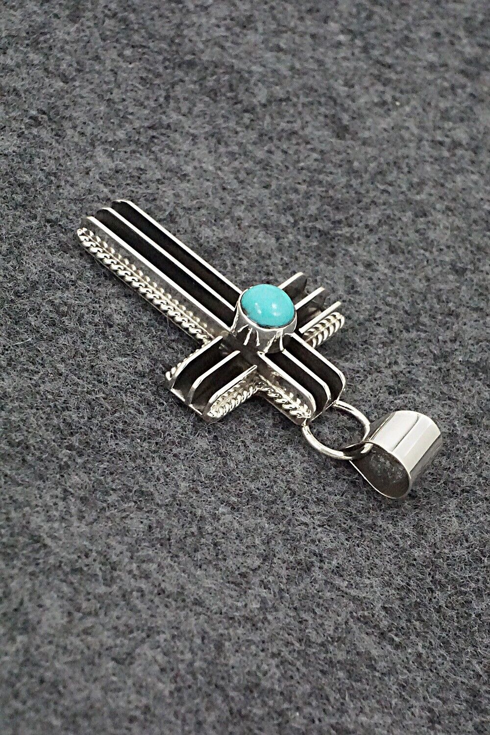 Turquoise & Sterling Silver Pendant - Darrell Yazzie