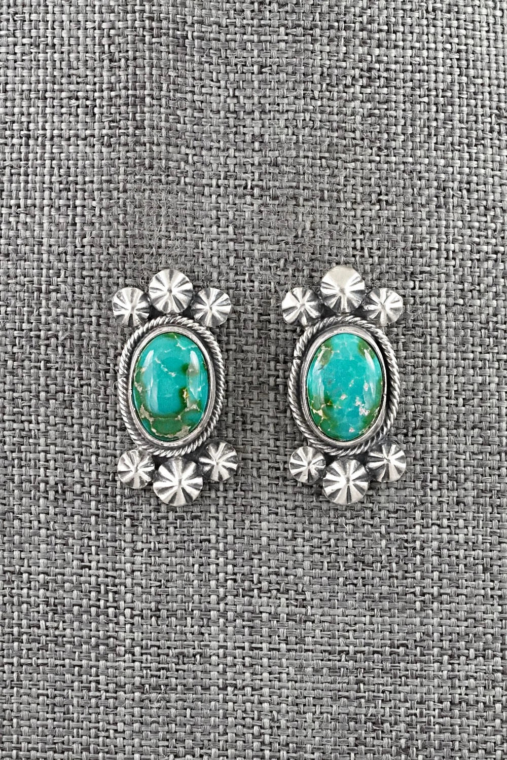 Turquoise & Sterling Silver Necklace and Earrings Set - Darrin Livingston