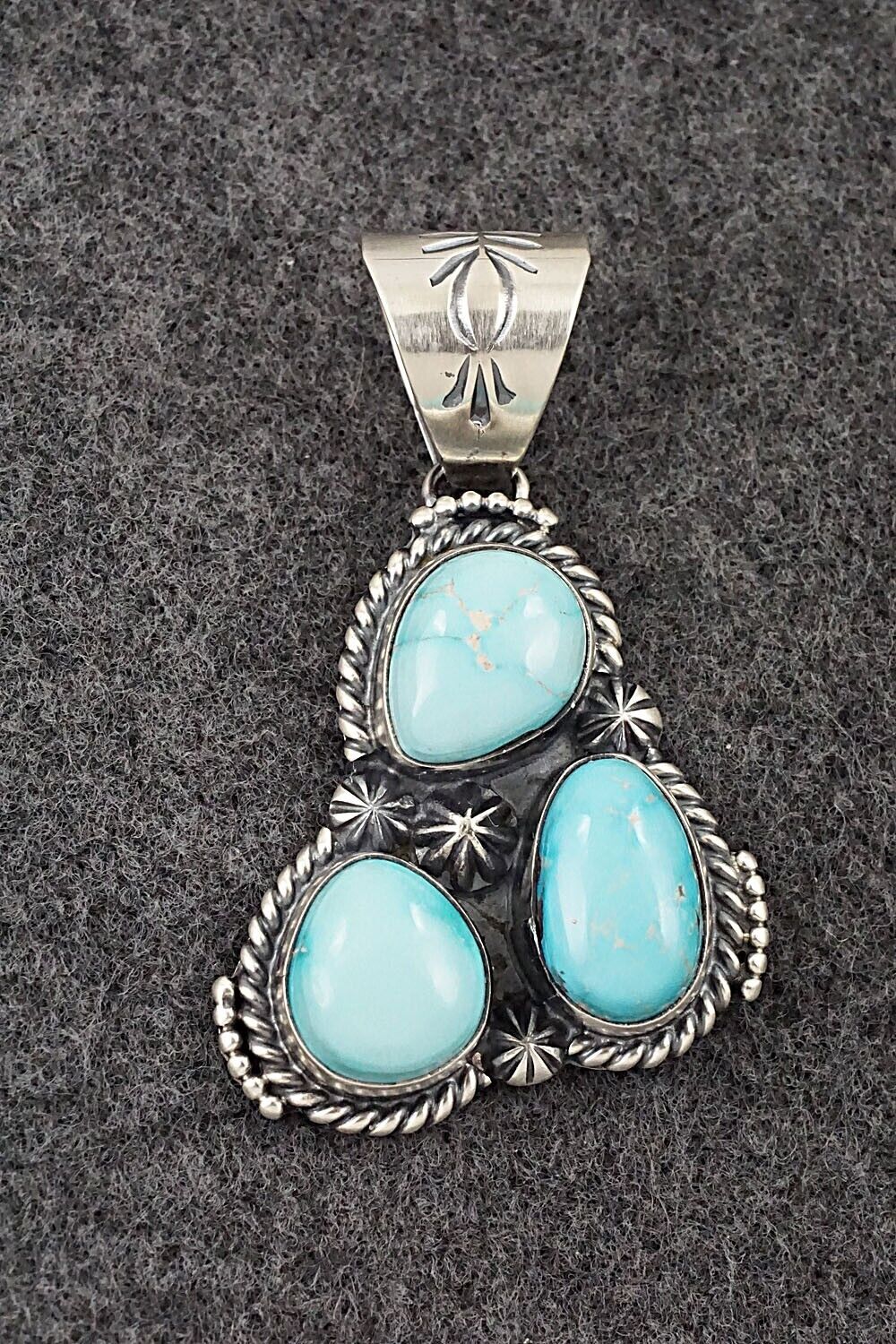 Turquoise & Sterling Silver Pendant - Raymond Delgarito