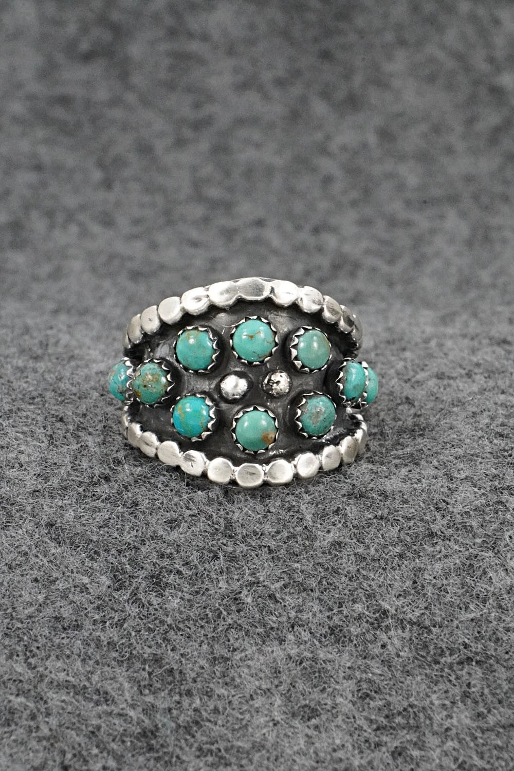 Turquoise & Sterling Silver Ring - Harry B. Yazzie - Size 6.5