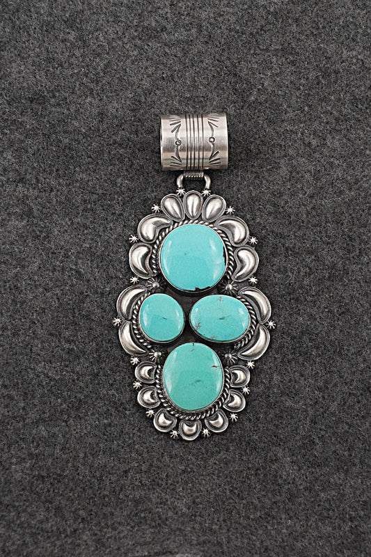 Turquoise & Sterling Silver Pendant - Raymond Delgarito