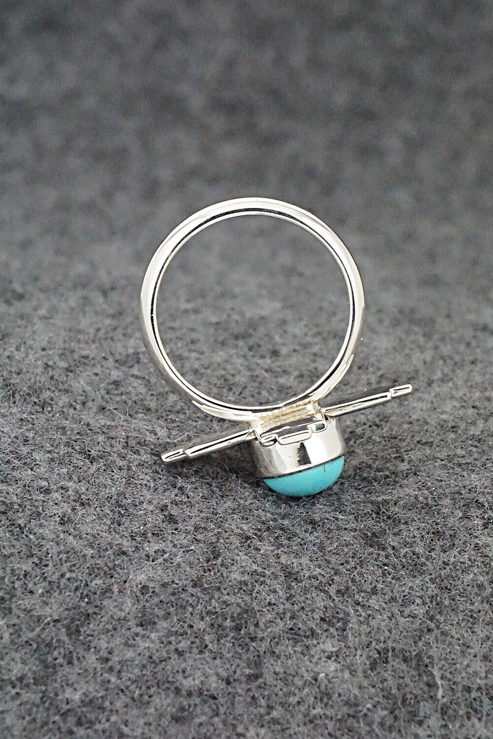 Turquoise and Sterling Silver Ring - Raymond Coriz - Size 7.25