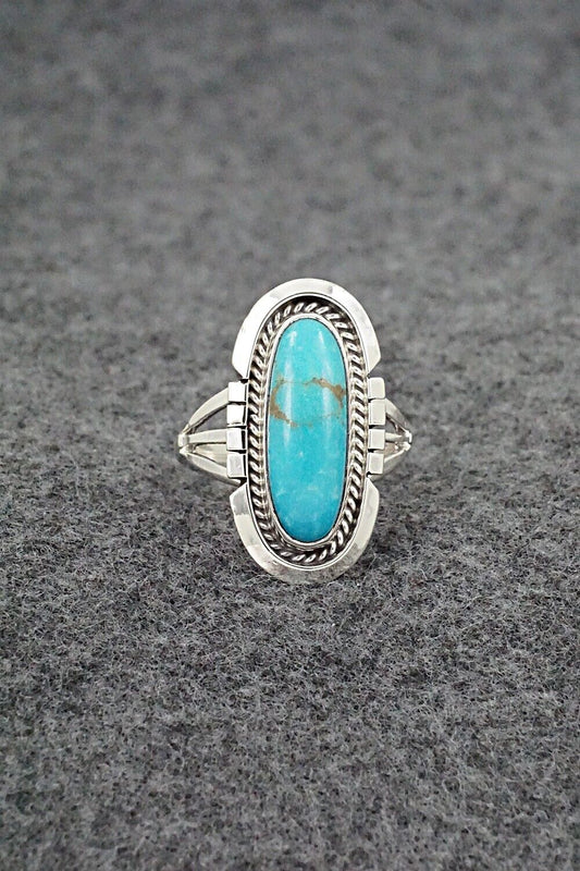 Turquoise & Sterling Silver Ring - Samuel Yellowhair - Size 7.75